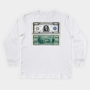 $5,000 Bill Front Kids Long Sleeve T-Shirt